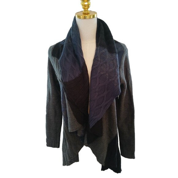 Style & Co Open Shawl Collar Cardigan Cape Knit Sweater Long Sleeve Womens Small - Picture 1 of 12